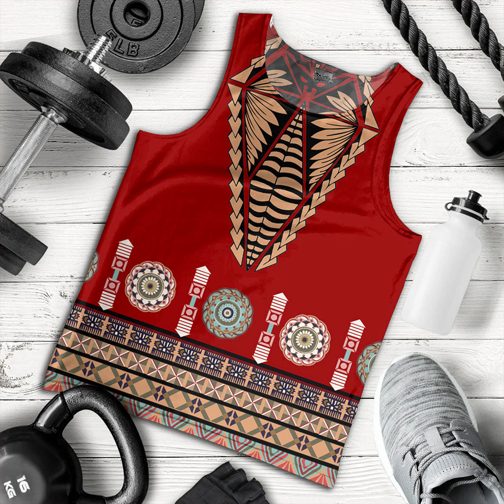 Tonga Tank Top Ngatu Design Fabric