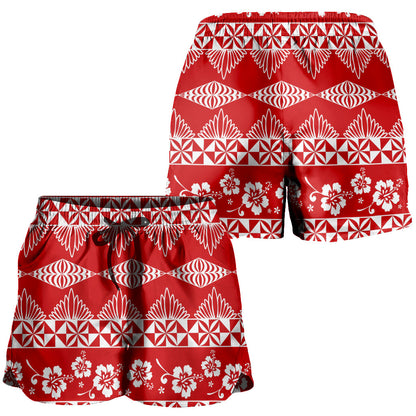 Tonga Women Shorts Ngatu Tropical Hibiscus