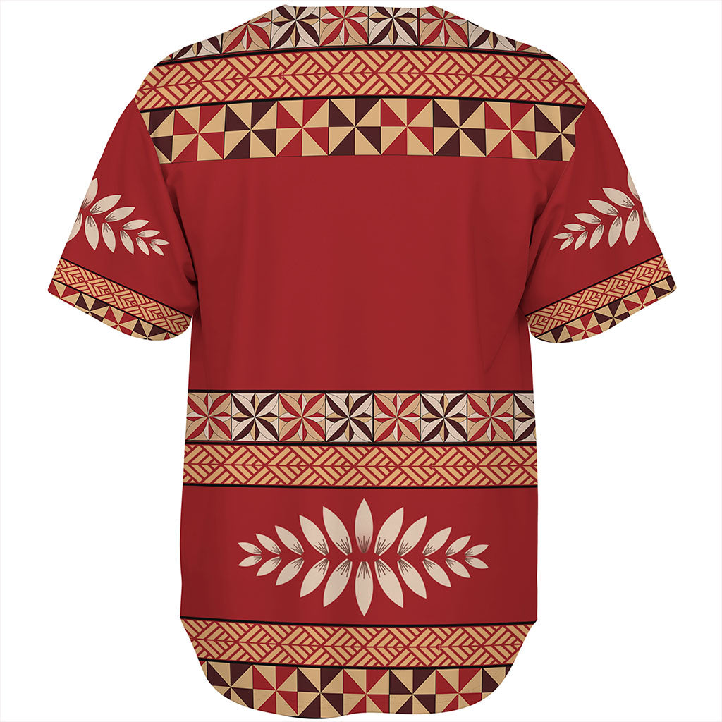 Tonga Baseball Shirt Ngatu Design Pattern
