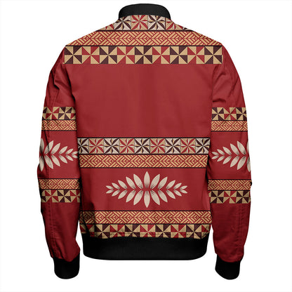 Tonga Bomber Jacket Ngatu Design Pattern