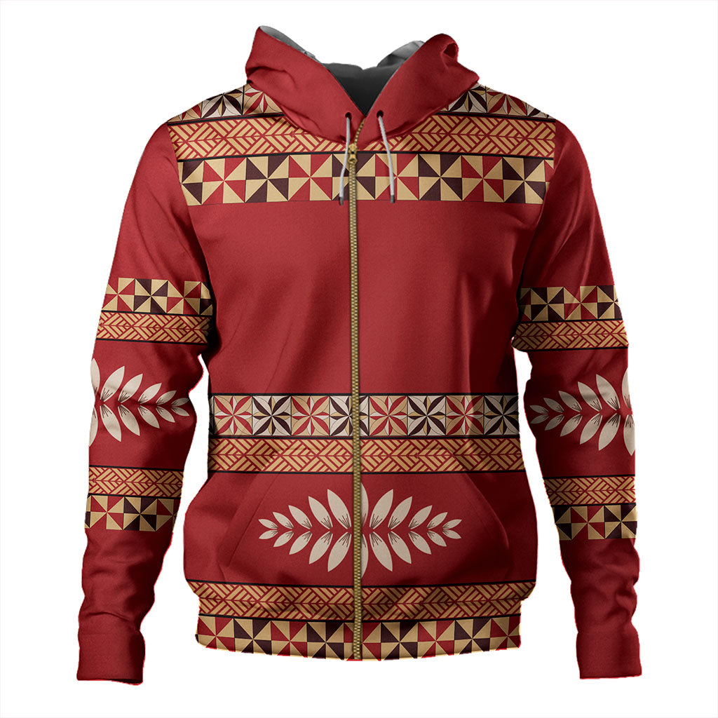 Tonga Hoodie Ngatu Design Pattern