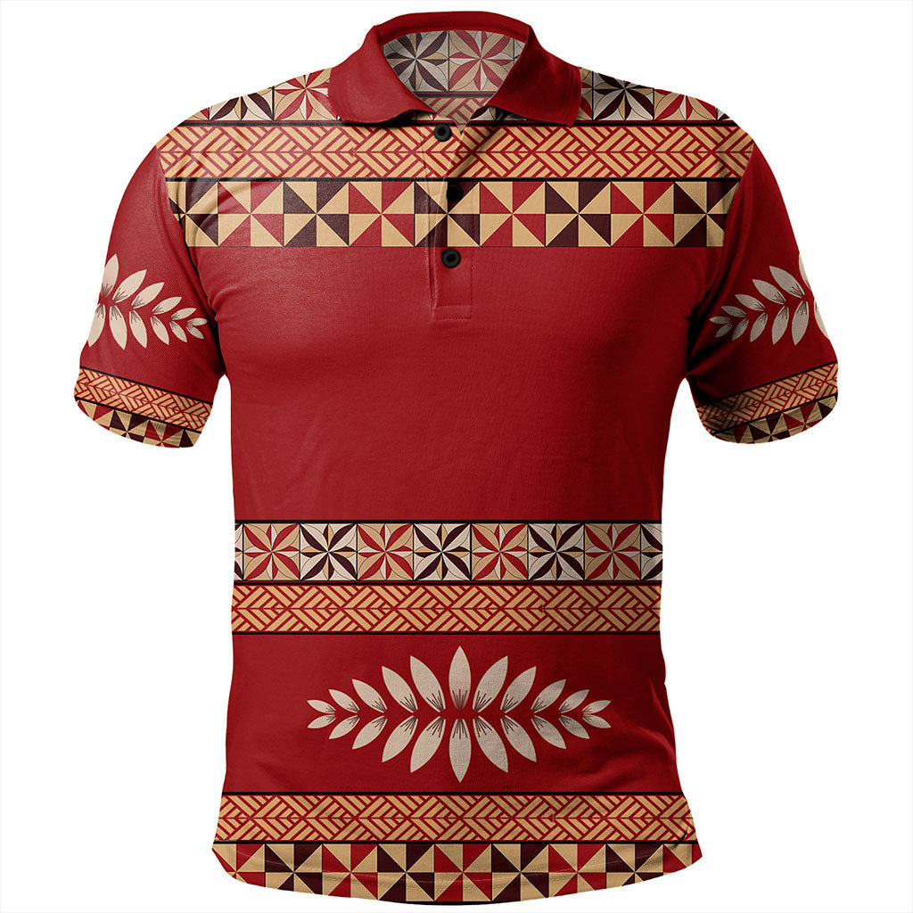 Tonga Polo Shirt Ngatu Design Pattern