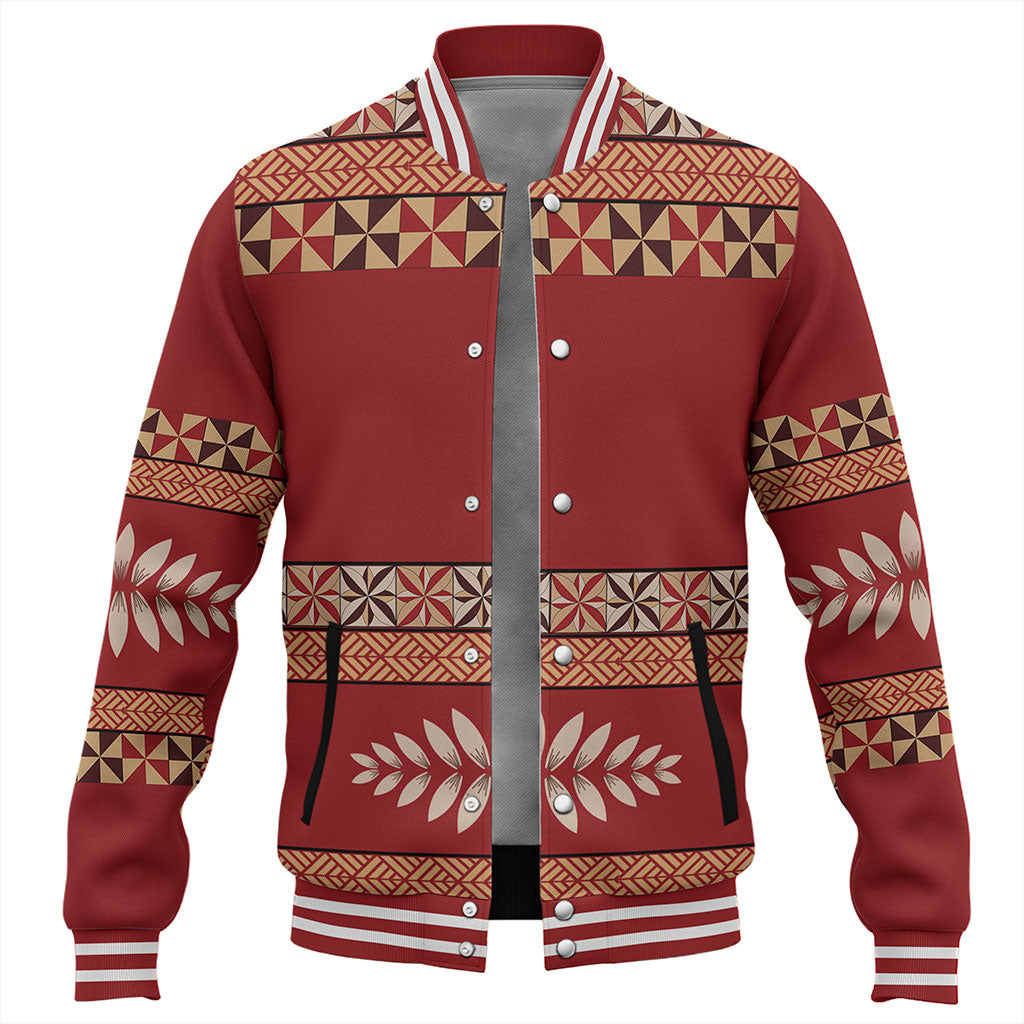Tonga Baseball Jacket Ngatu Design Pattern