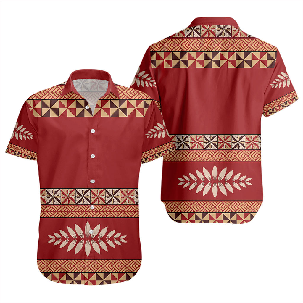 Tonga Short Sleeve Shirt Ngatu Design Pattern