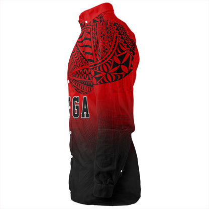 Tonga Long Sleeve Shirt Tattoo Ngatu Coat Of Arms Tribal