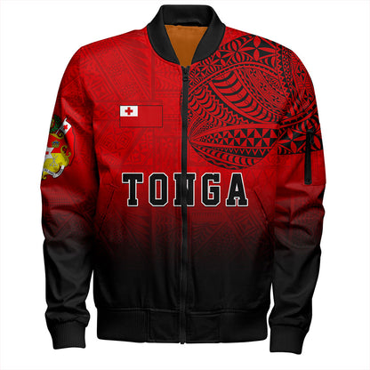 Tonga Bomber Jacket Tattoo Ngatu Coat Of Arms Tribal