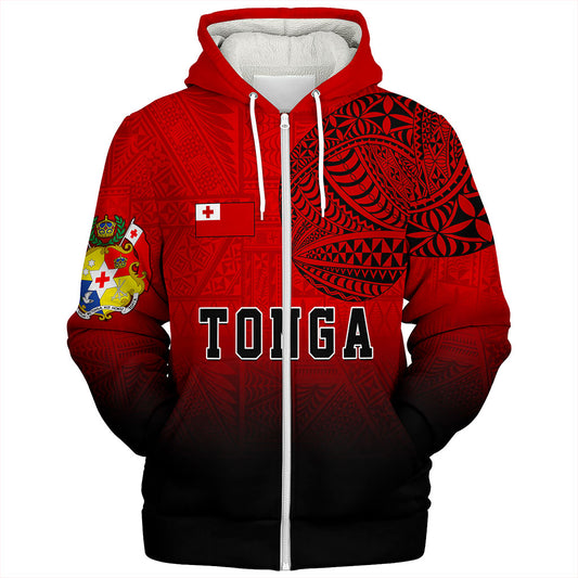 Tonga Sherpa Hoodie Tattoo Ngatu Coat Of Arms Tribal