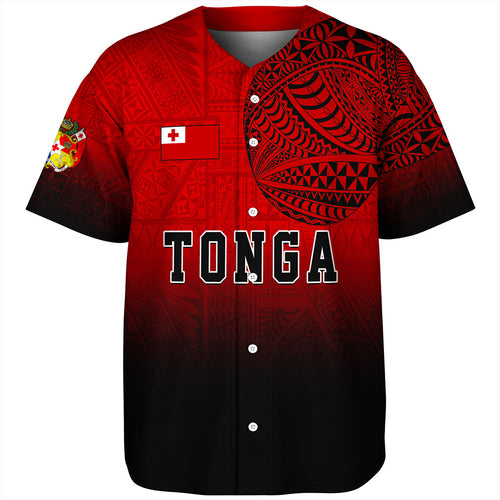 Tonga Baseball Shirt Tattoo Ngatu Coat Of Arms Tribal