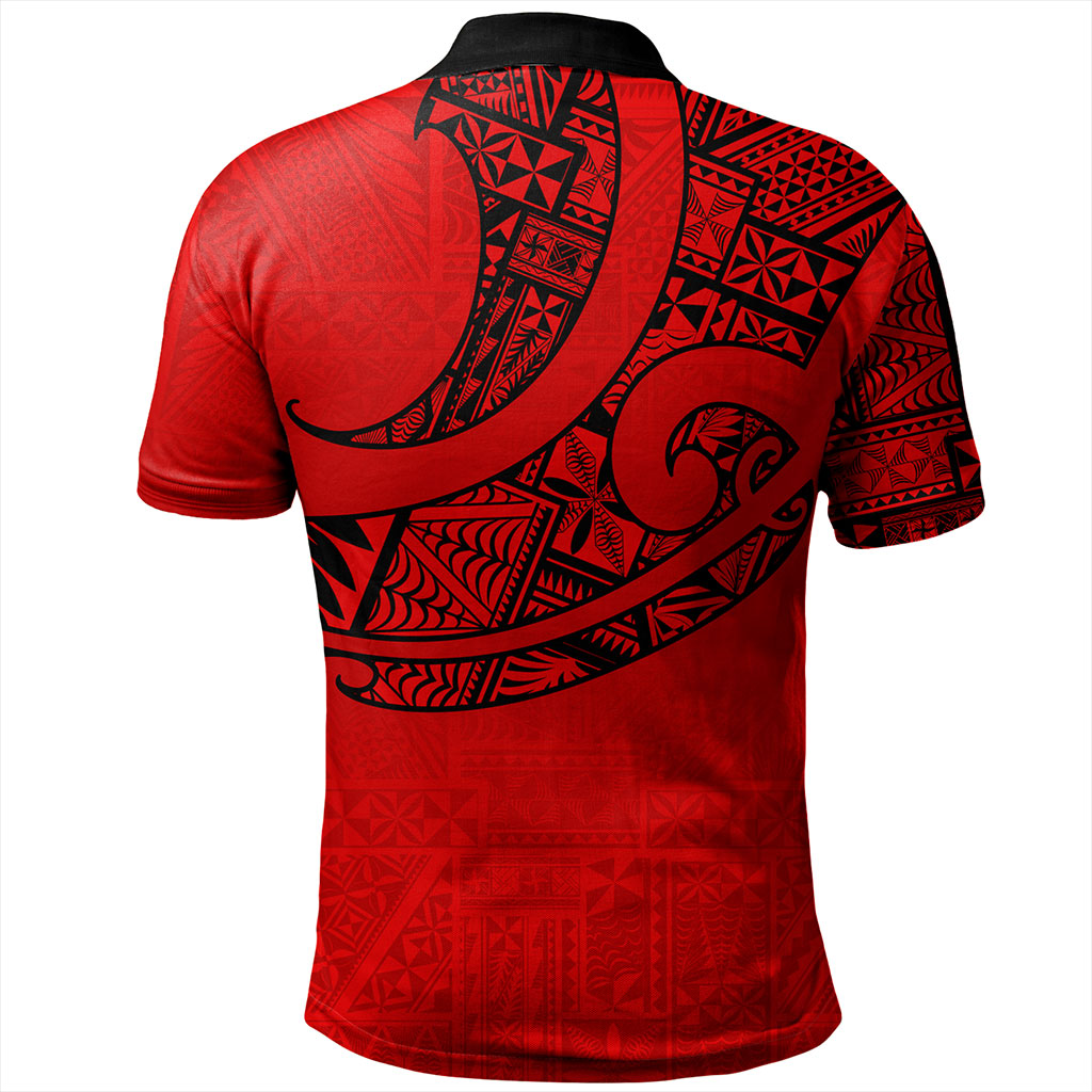 Tonga Polo Shirt Custom Ngatu Tribal Tattoo Style
