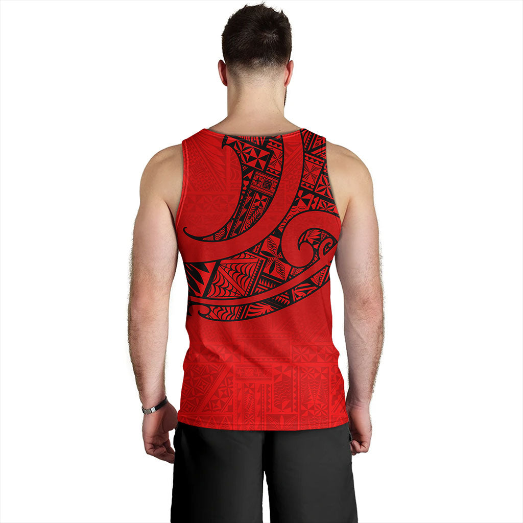 Tonga Tank Top Custom Ngatu Tribal Tattoo Style