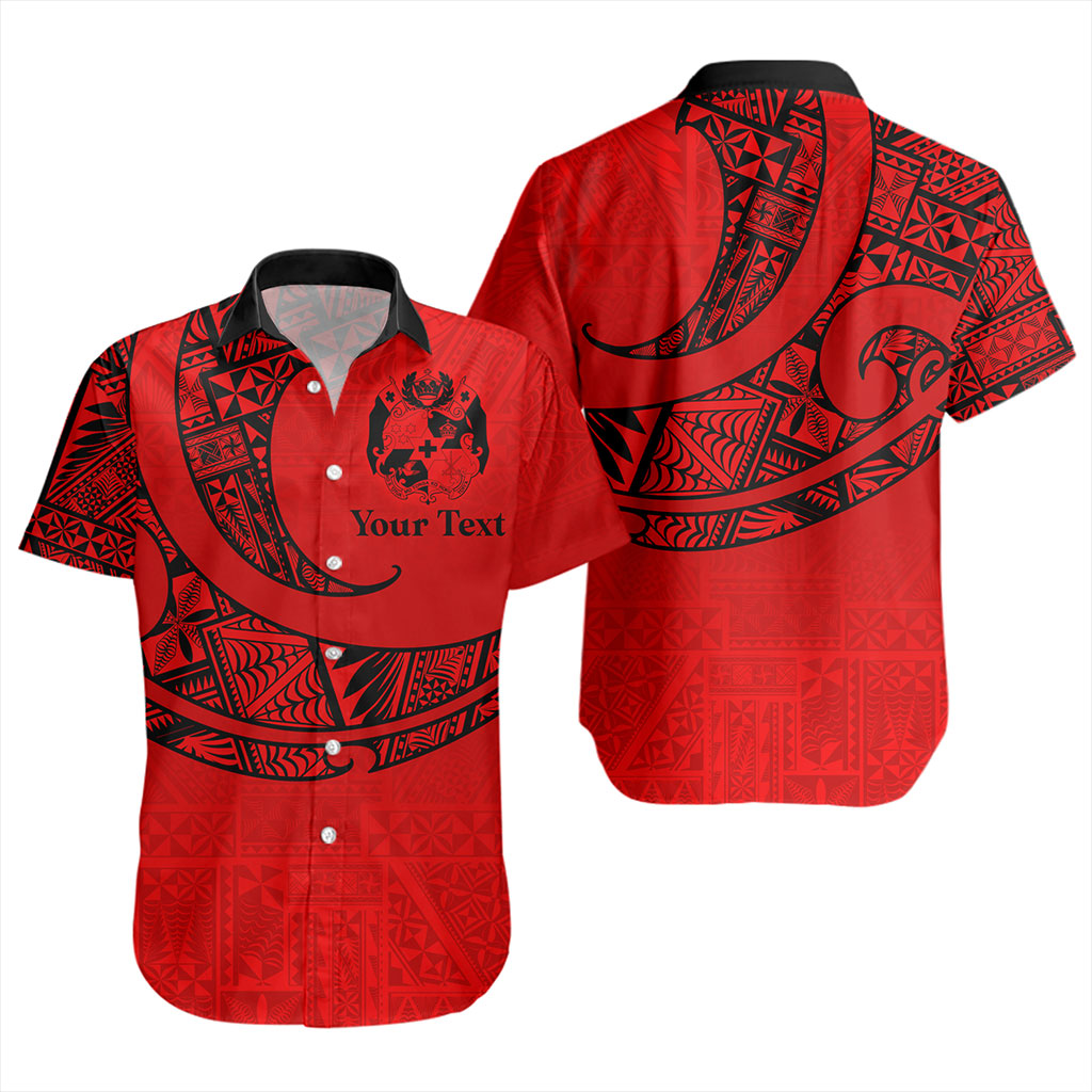 Tonga Short Sleeve Shirt Custom Ngatu Tribal Tattoo Style