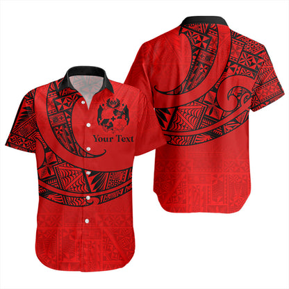 Tonga Short Sleeve Shirt Custom Ngatu Tribal Tattoo Style