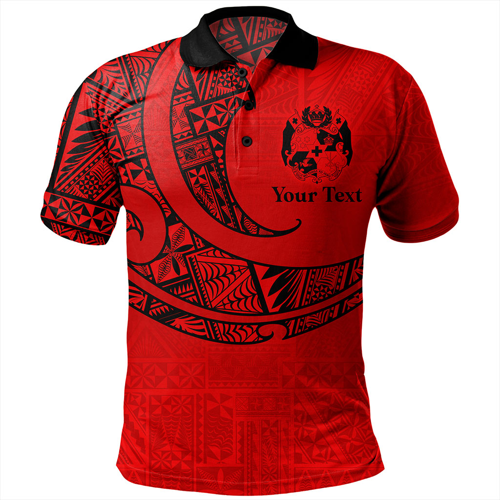 Tonga Polo Shirt Custom Ngatu Tribal Tattoo Style