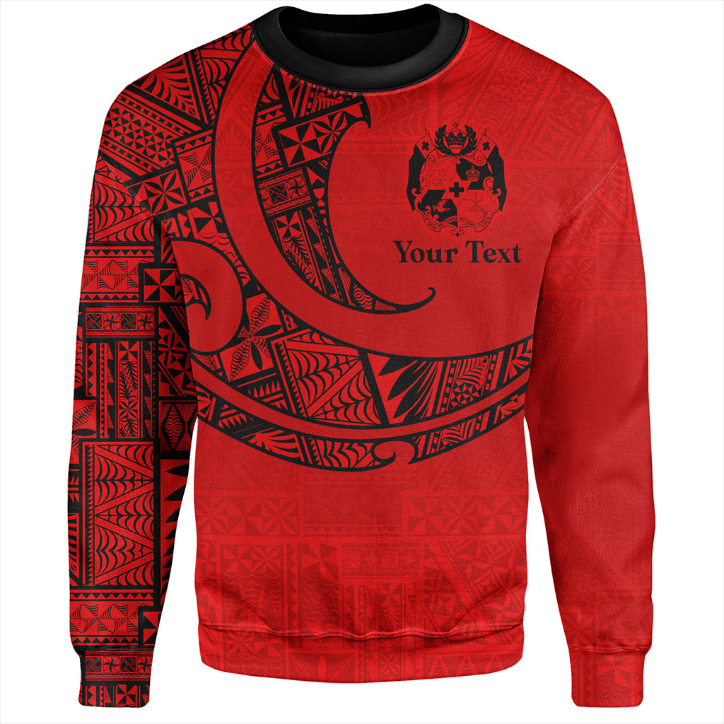 Tonga Sweatshirt Custom Ngatu Tribal Tattoo Style