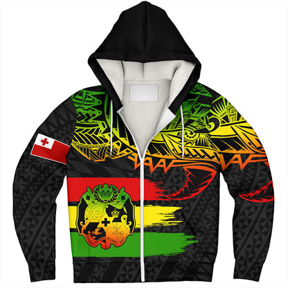 Tonga Sherpa Hoodie Tribal Polynesian Grunge Reggae