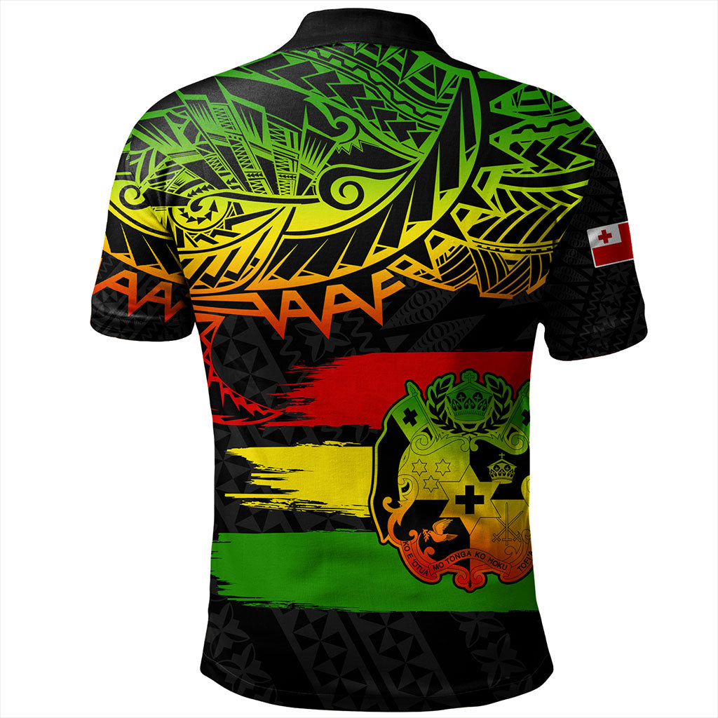 Tonga Polo Shirt Tribal Polynesian Grunge Reggae