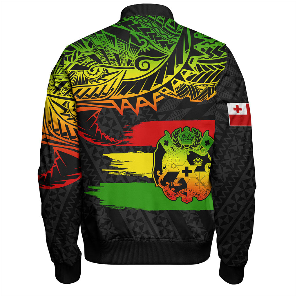 Tonga Bomber Jacket Tribal Polynesian Grunge Reggae
