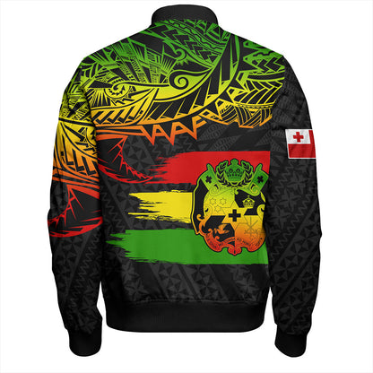 Tonga Bomber Jacket Tribal Polynesian Grunge Reggae