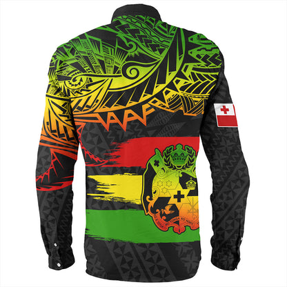 Tonga Long Sleeve Shirt Tribal Polynesian Grunge Reggae