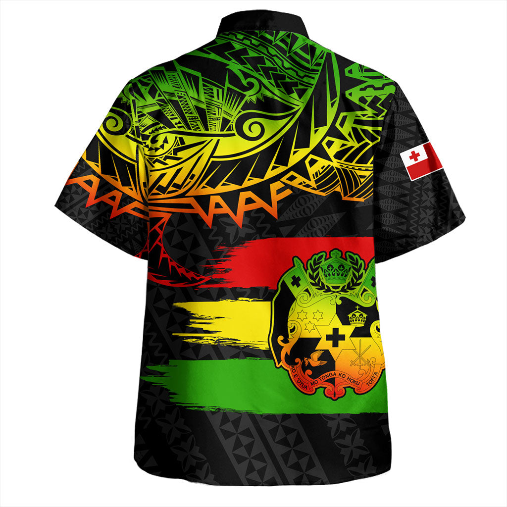 Tonga Hawaiian Shirt Tribal Polynesian Grunge Reggae