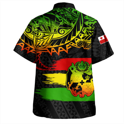 Tonga Hawaiian Shirt Tribal Polynesian Grunge Reggae