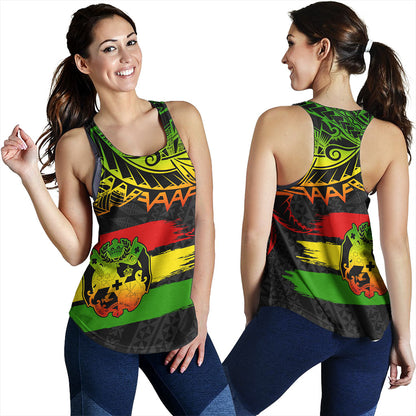 Tonga Women Tank Tribal Polynesian Grunge Reggae