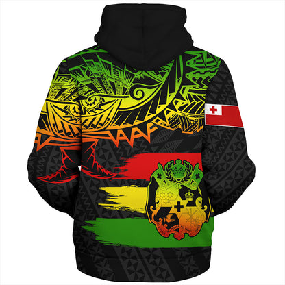 Tonga Sherpa Hoodie Tribal Polynesian Grunge Reggae