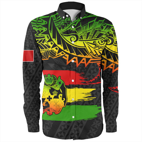 Tonga Long Sleeve Shirt Tribal Polynesian Grunge Reggae