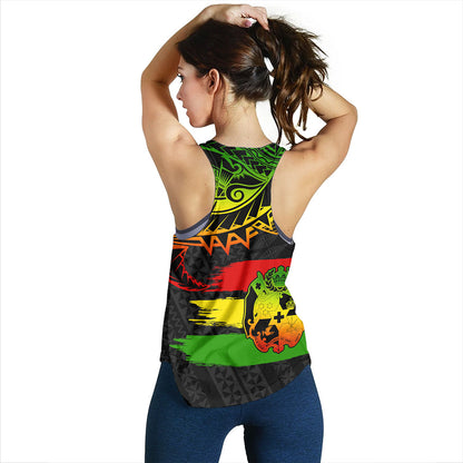 Tonga Women Tank Tribal Polynesian Grunge Reggae