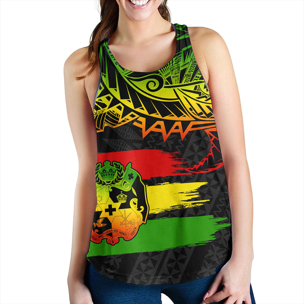 Tonga Women Tank Tribal Polynesian Grunge Reggae