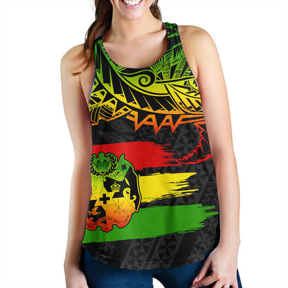 Tonga Women Tank Tribal Polynesian Grunge Reggae