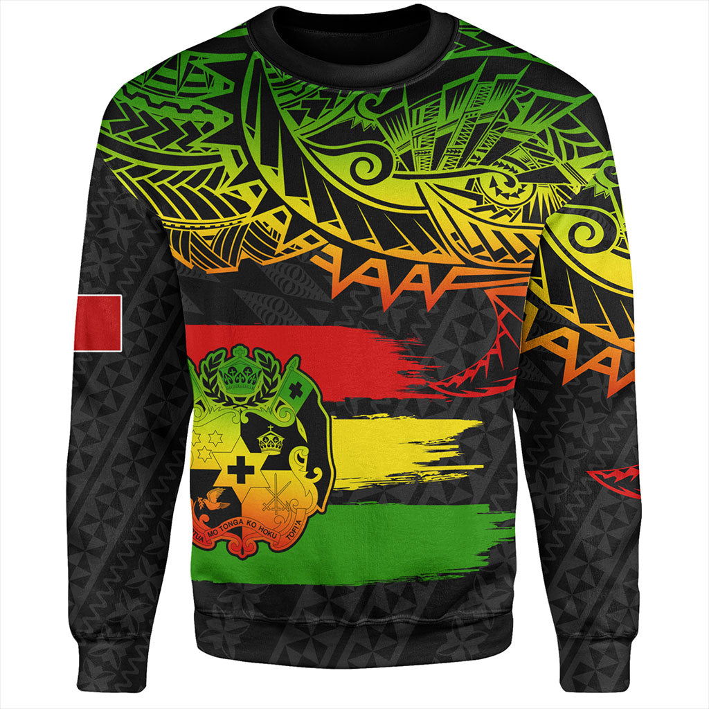 Tonga Sweatshirt Tribal Polynesian Grunge Reggae