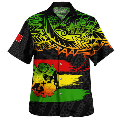 Tonga Hawaiian Shirt Tribal Polynesian Grunge Reggae