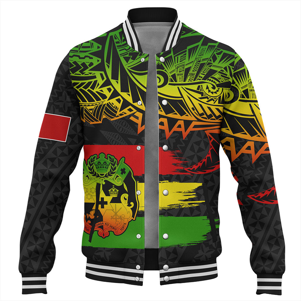 Tonga Baseball Jacket Tribal Polynesian Grunge Reggae