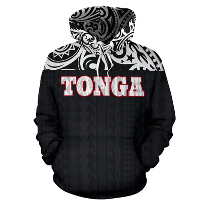 Tonga All Over Hoodie - Polynesian Black Style