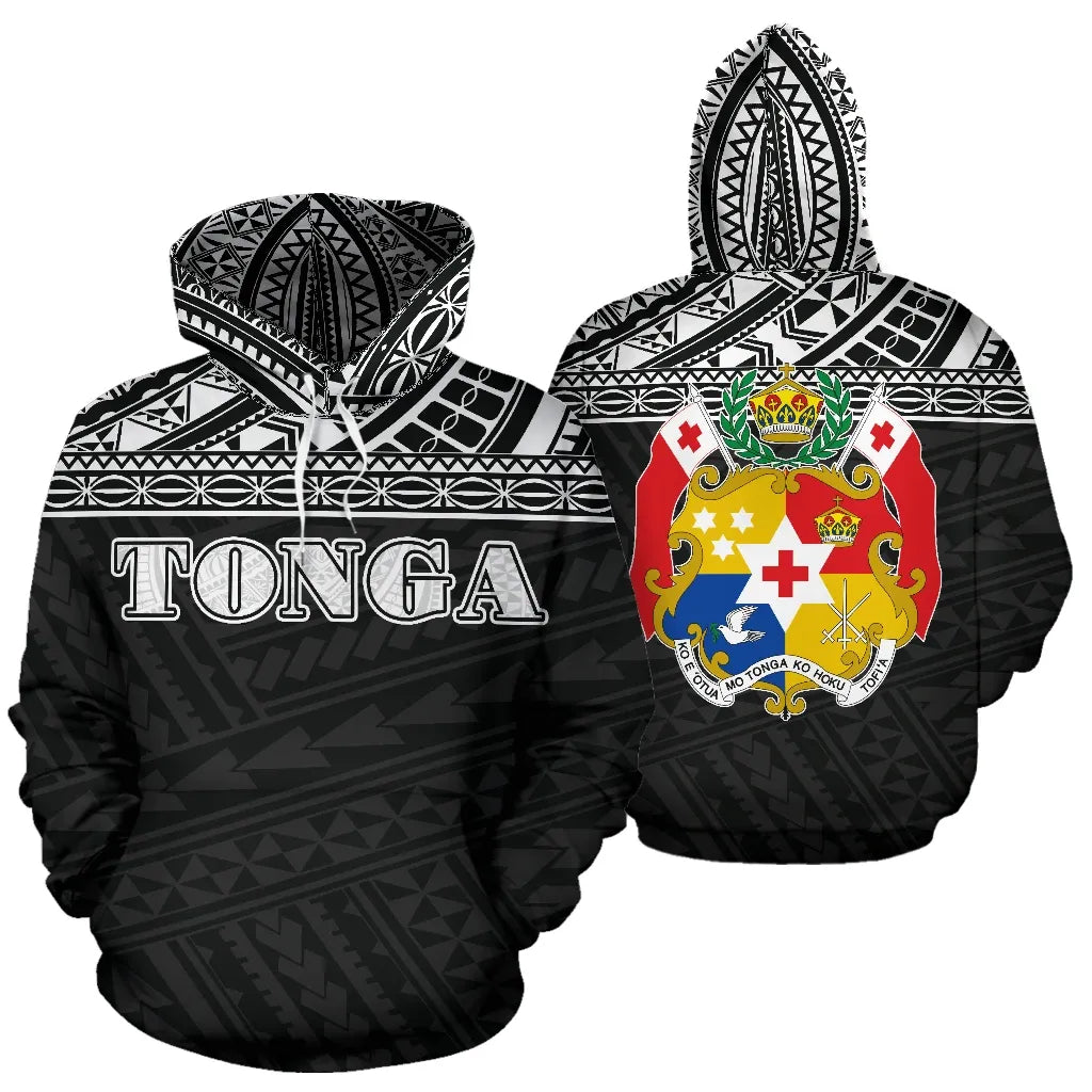 Tonga All Over Hoodie - Polynesian Black Version