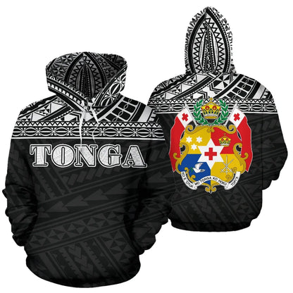 Tonga All Over Hoodie - Polynesian Black Version