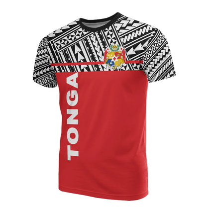 Tonga All Over T-Shirt - Tonga Coat Of Arms Polynesian Horizontal Style