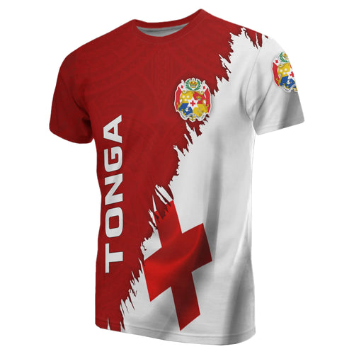 Tonga All Over T-Shirt - Tonga Flag Coat Of Arms Wrap Style