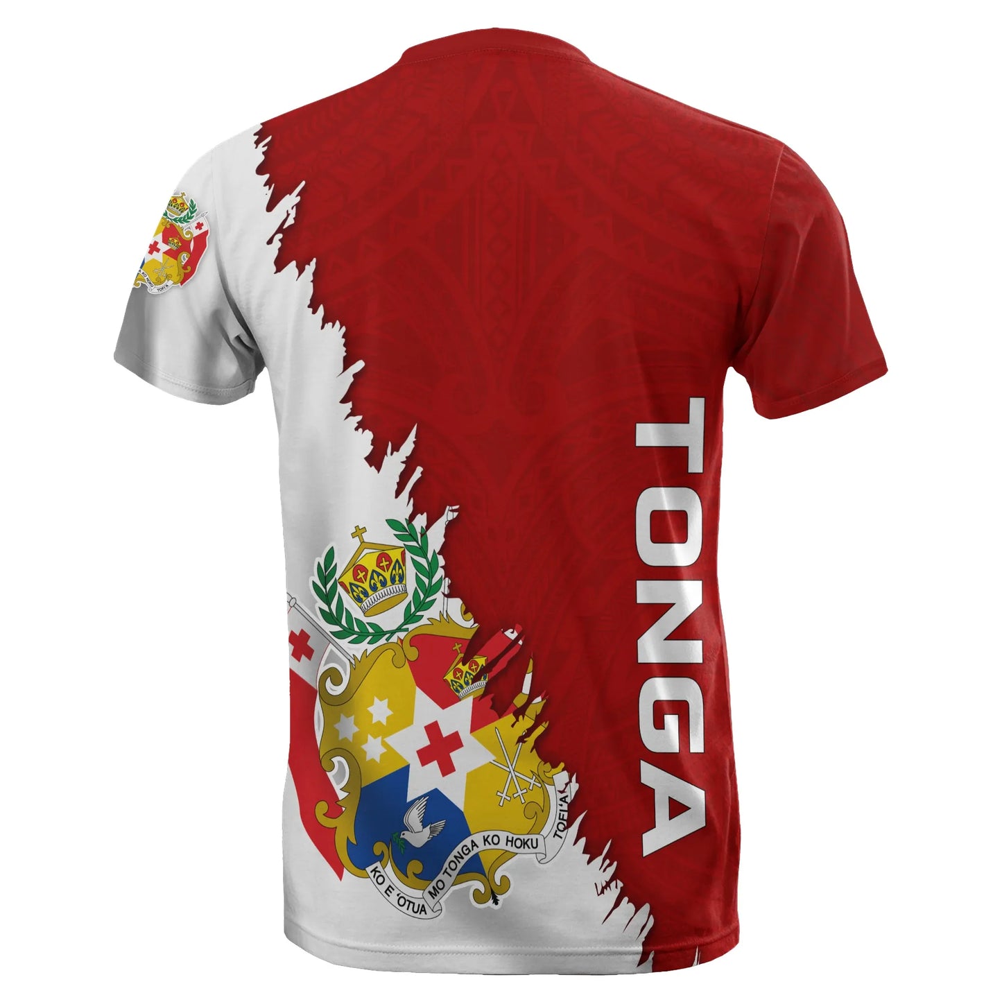 Tonga All Over T-Shirt - Tonga Flag Coat Of Arms Wrap Style