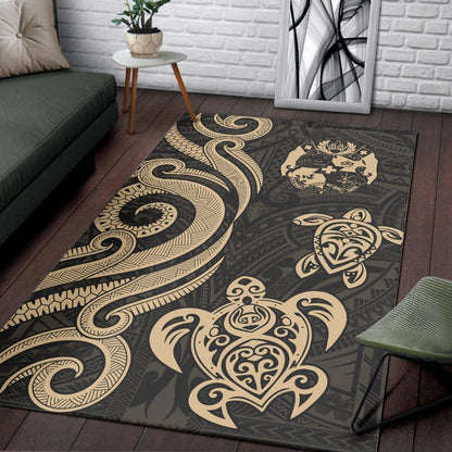 Tonga Area Rug - Gold Tentacle Turtle