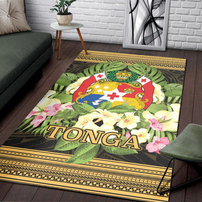 Tonga Area Rug - Polynesian Gold Patterns Collection
