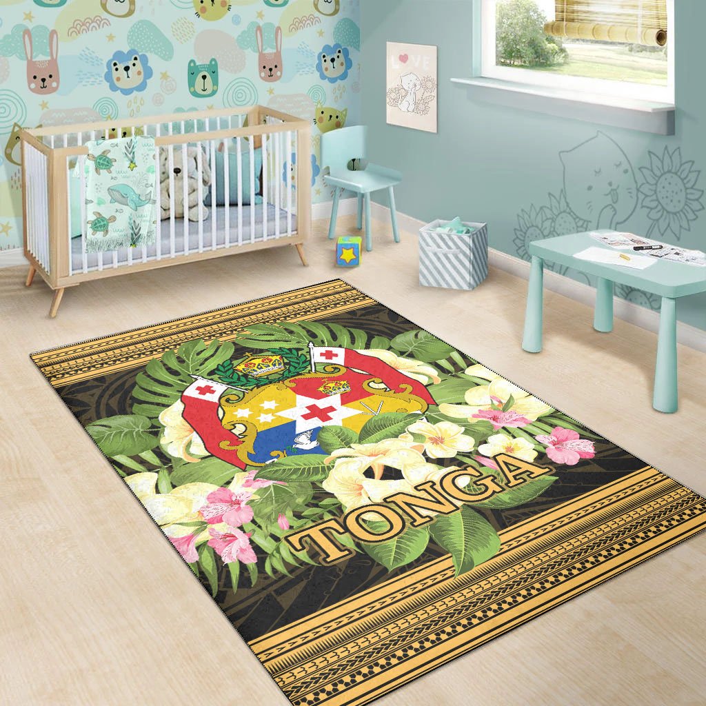 Tonga Area Rug - Polynesian Gold Patterns Collection