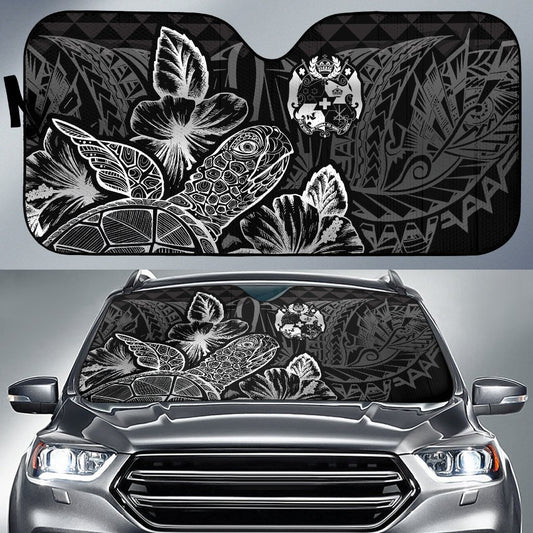 Tonga Auto Sun Shades Turtle Hibiscus Black