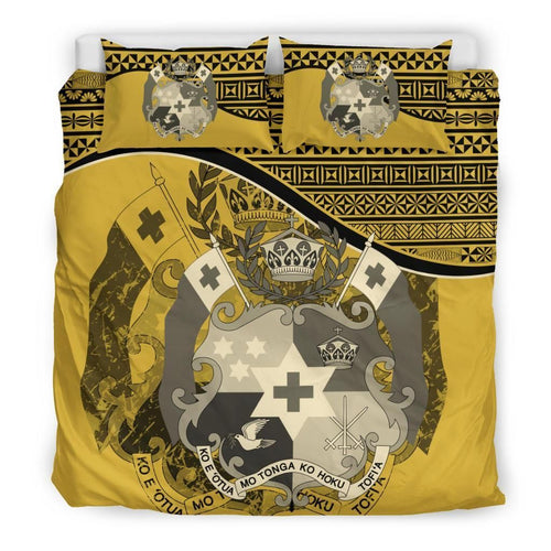 Tonga Duvet Cover Set - Tonga Coat Of Arms Yellow