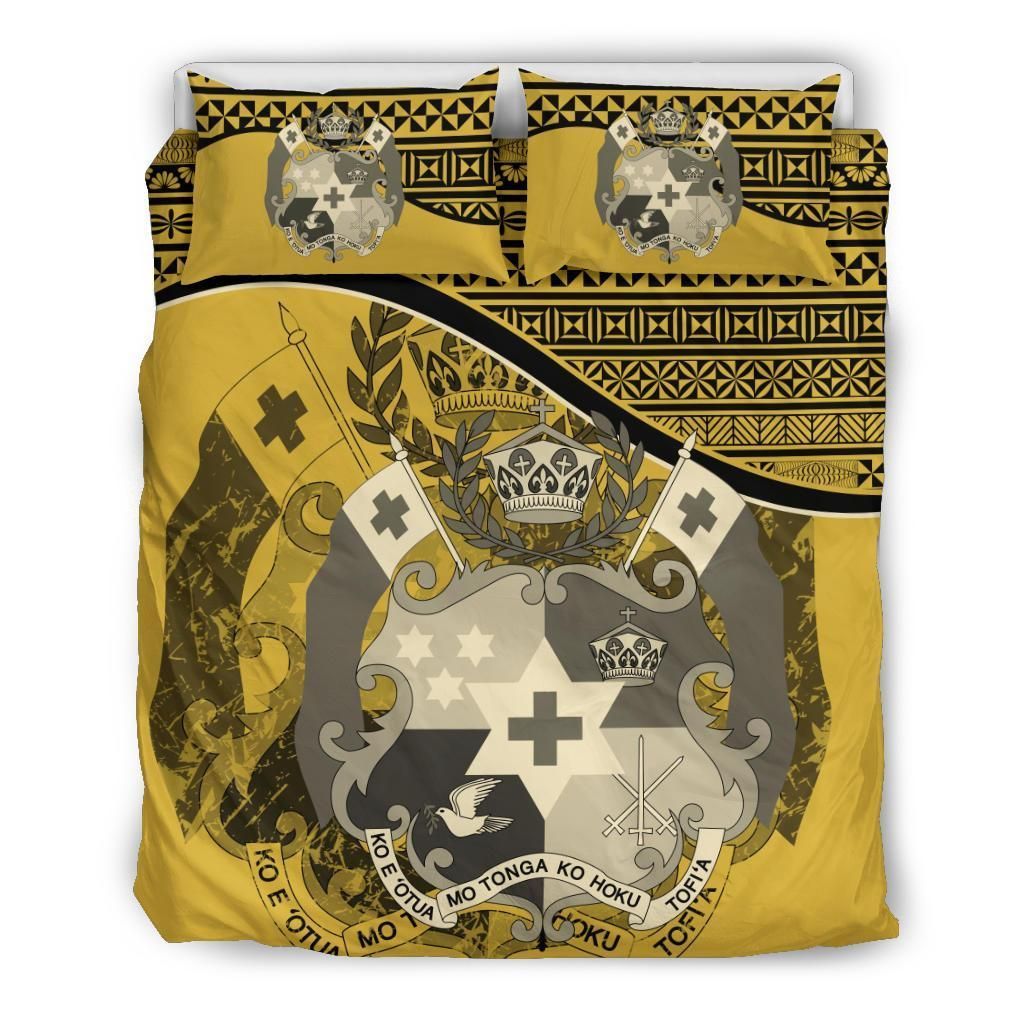 Tonga Duvet Cover Set - Tonga Coat Of Arms Yellow
