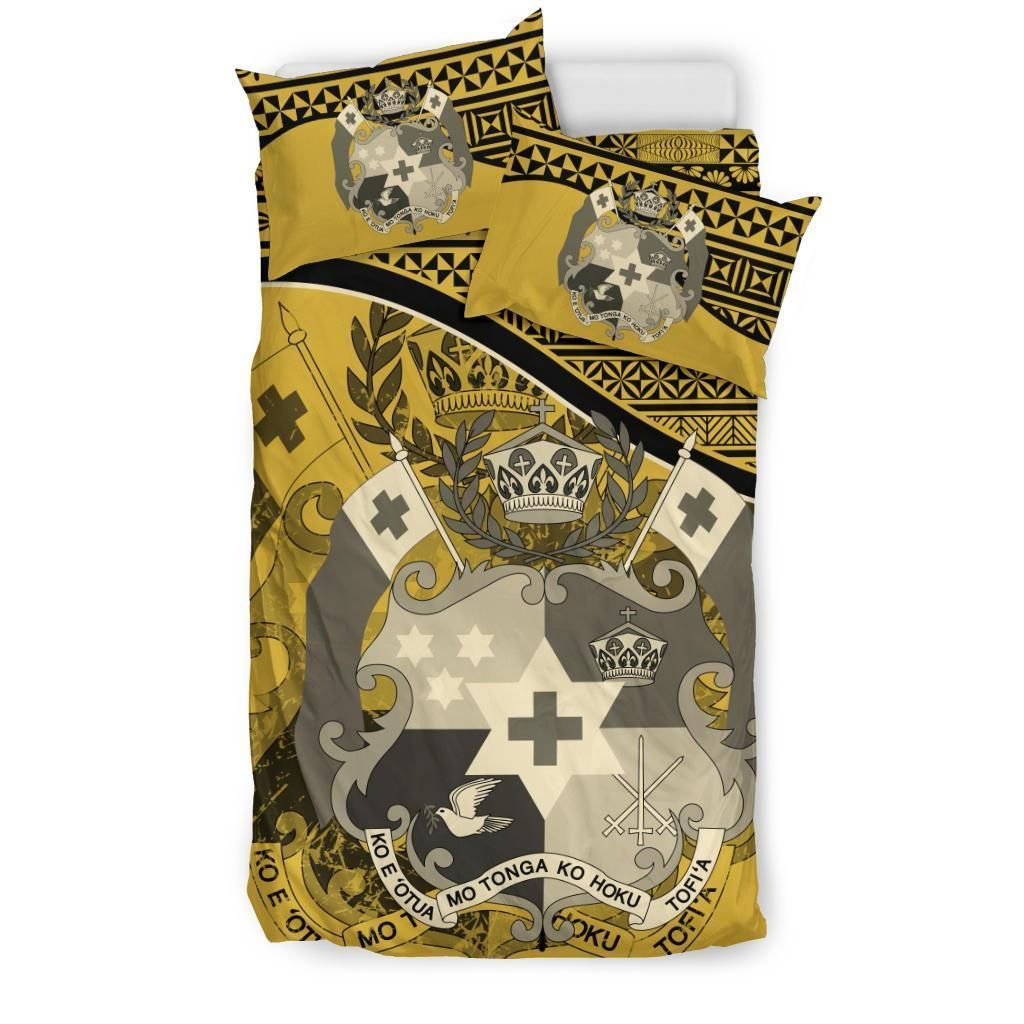 Tonga Duvet Cover Set - Tonga Coat Of Arms Yellow