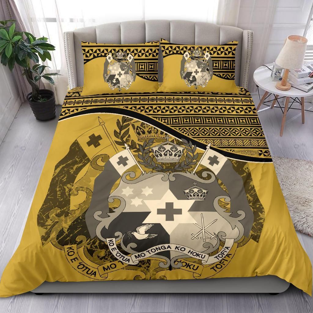 Tonga Duvet Cover Set - Tonga Coat Of Arms Yellow