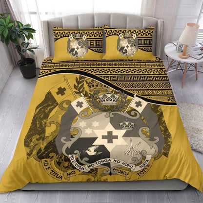 Tonga Duvet Cover Set - Tonga Coat Of Arms Yellow