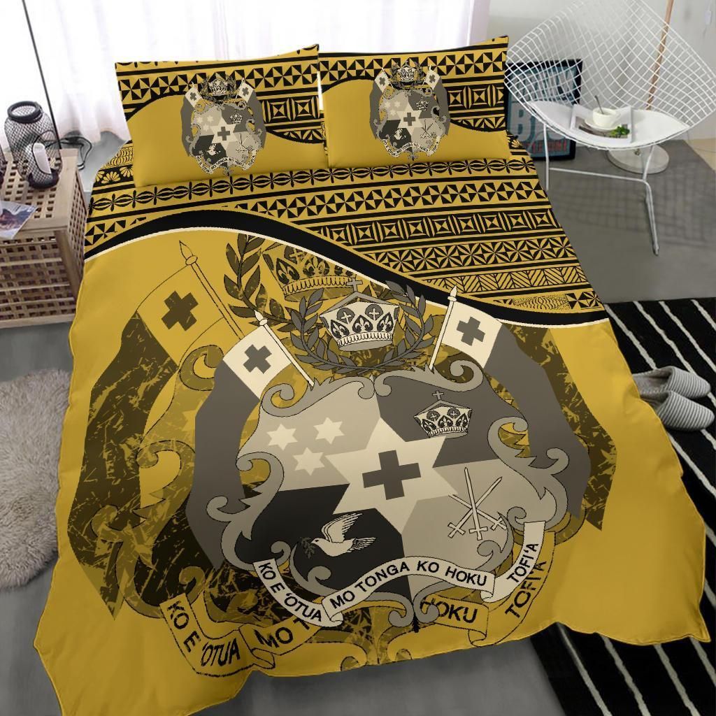 Tonga Duvet Cover Set - Tonga Coat Of Arms Yellow